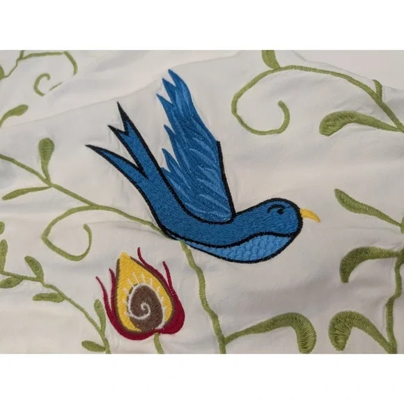 Jastie 2022 Floral Embroidered Maxi V-Neck L/S Tassel Boho Dress Women's Size S - Picture 7 of 10